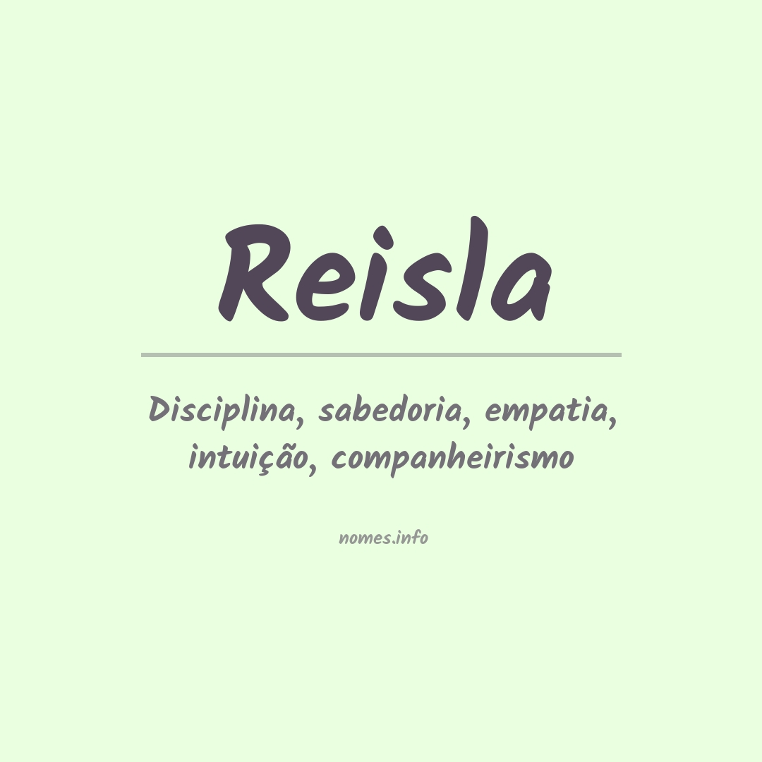 Significado do nome Reisla