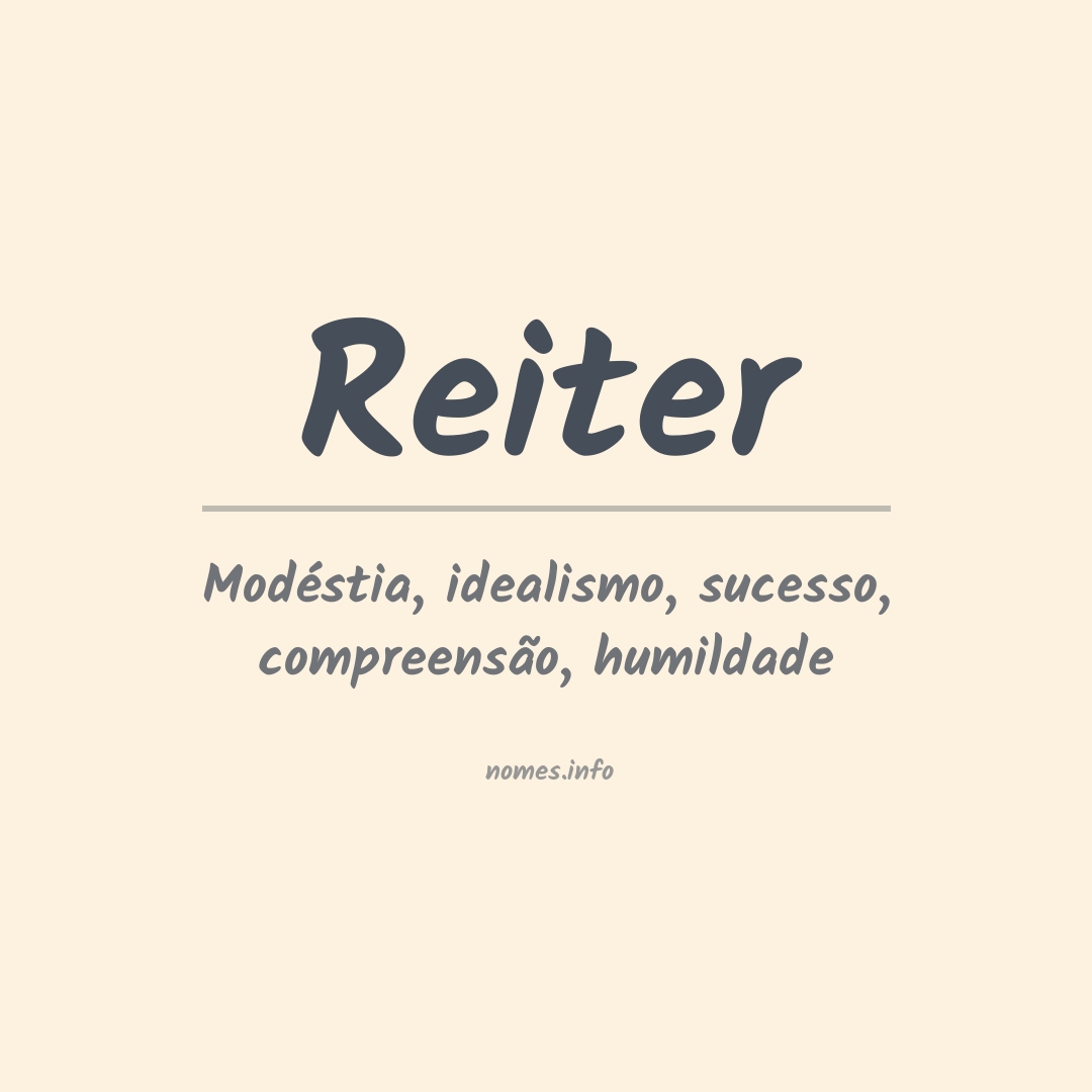 Significado do nome Reiter