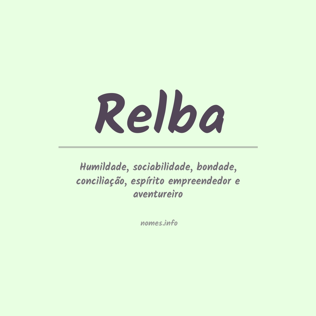 Significado do nome Relba