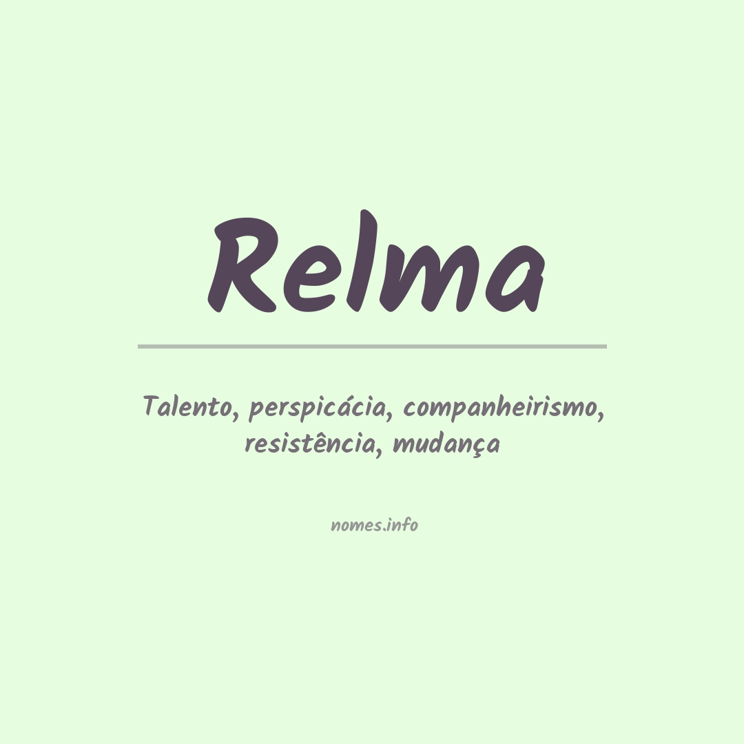 Significado do nome Relma