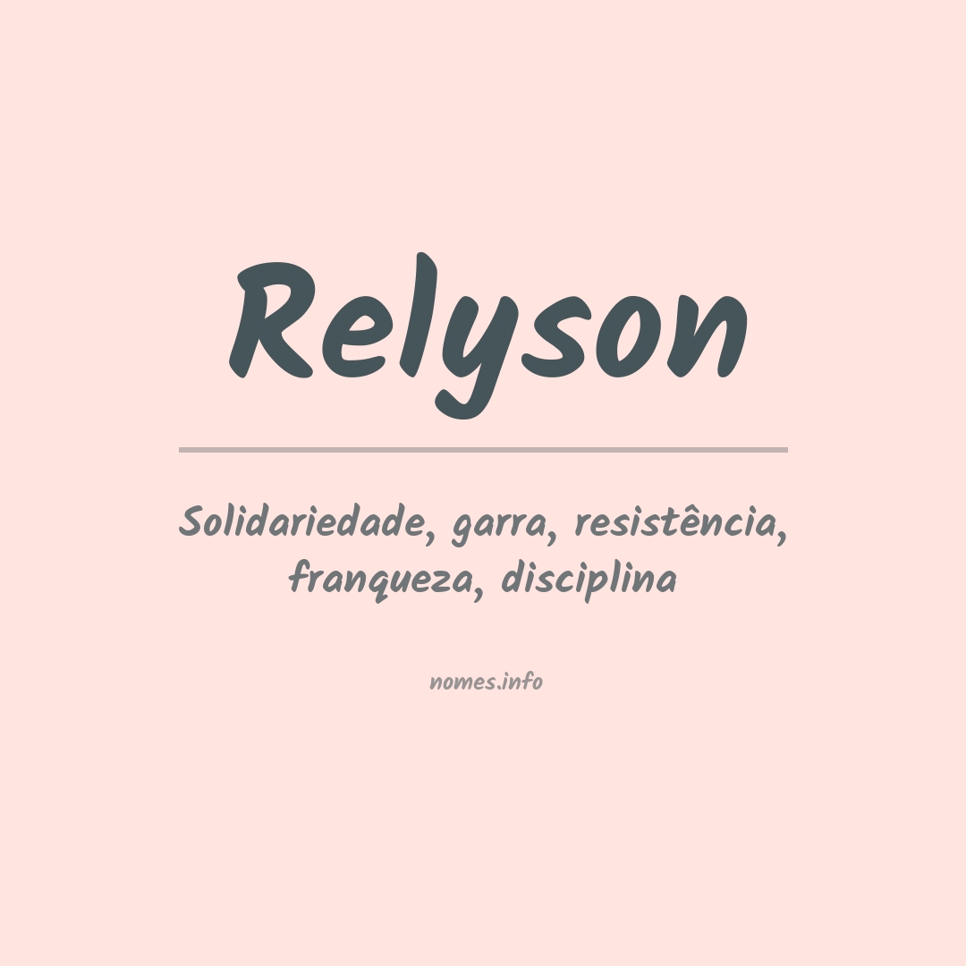 Significado do nome Relyson