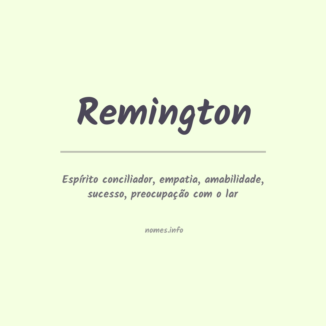 Significado do nome Remington