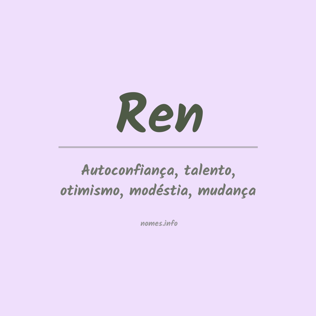 Significado do nome Ren