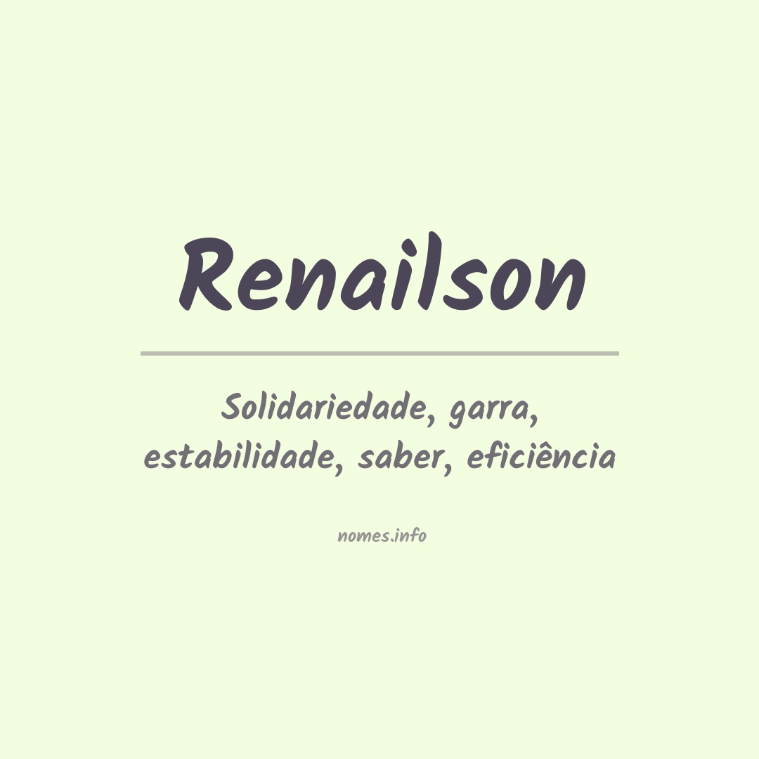 Significado do nome Renailson