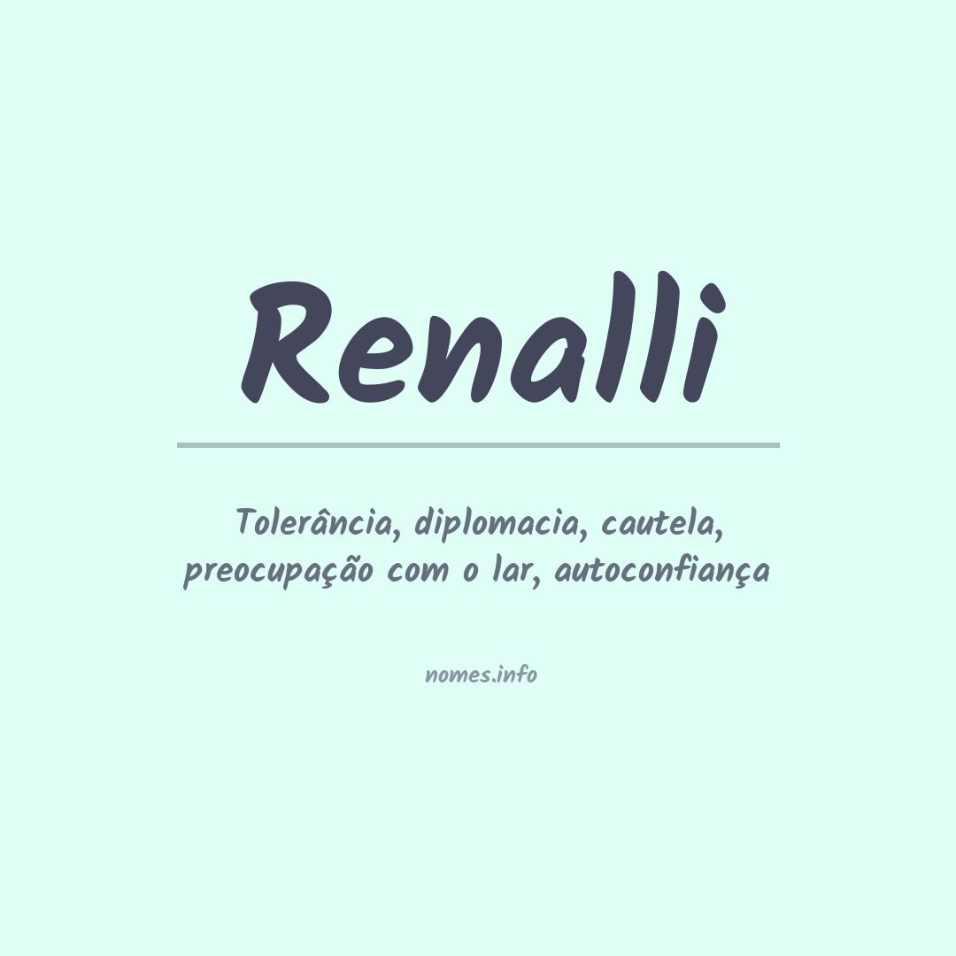 Significado do nome Renalli