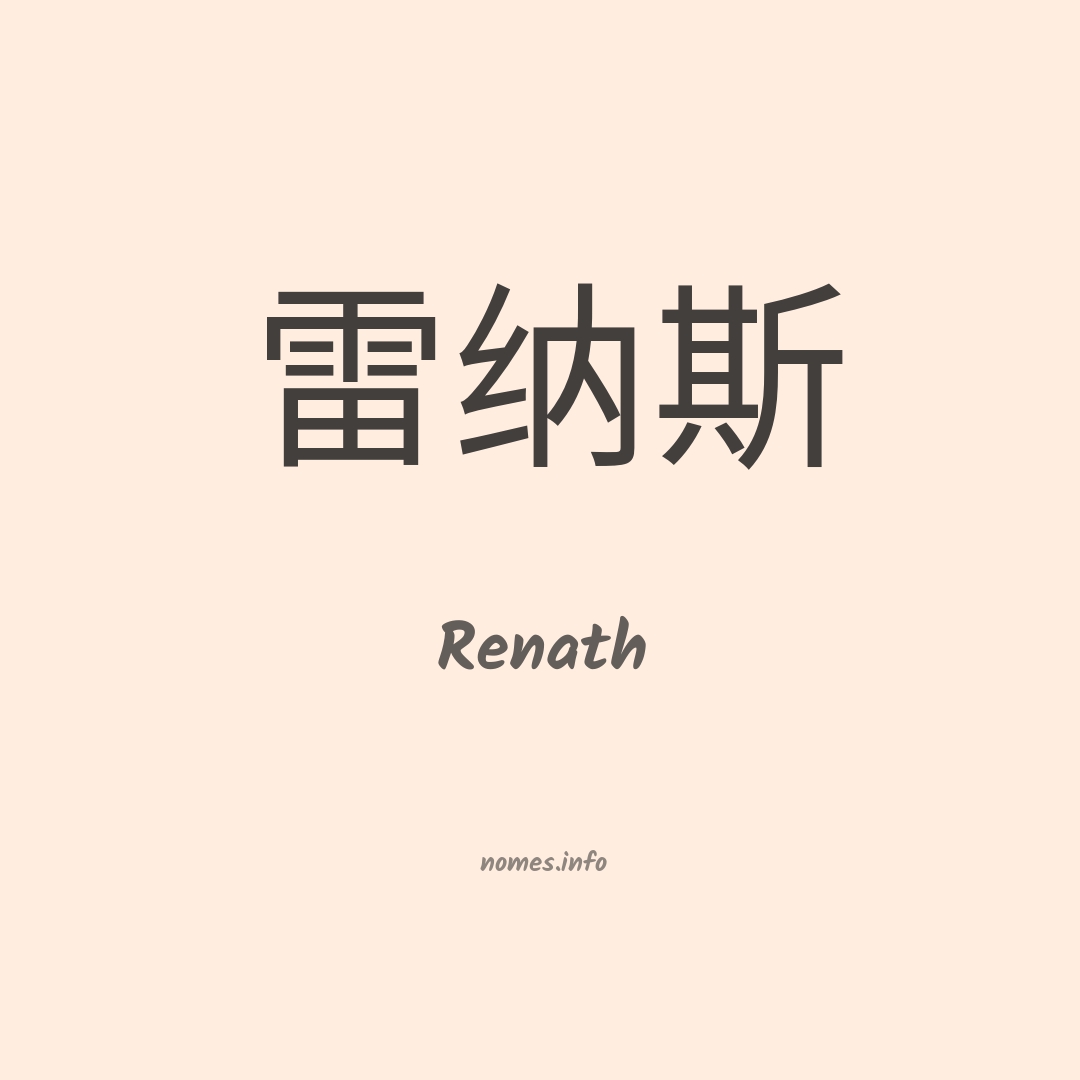 Renath em chinês