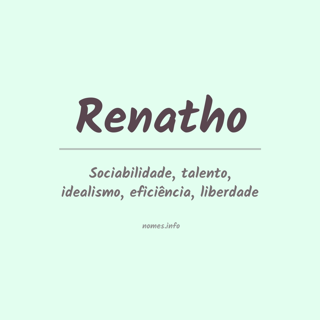 Significado do nome Renatho