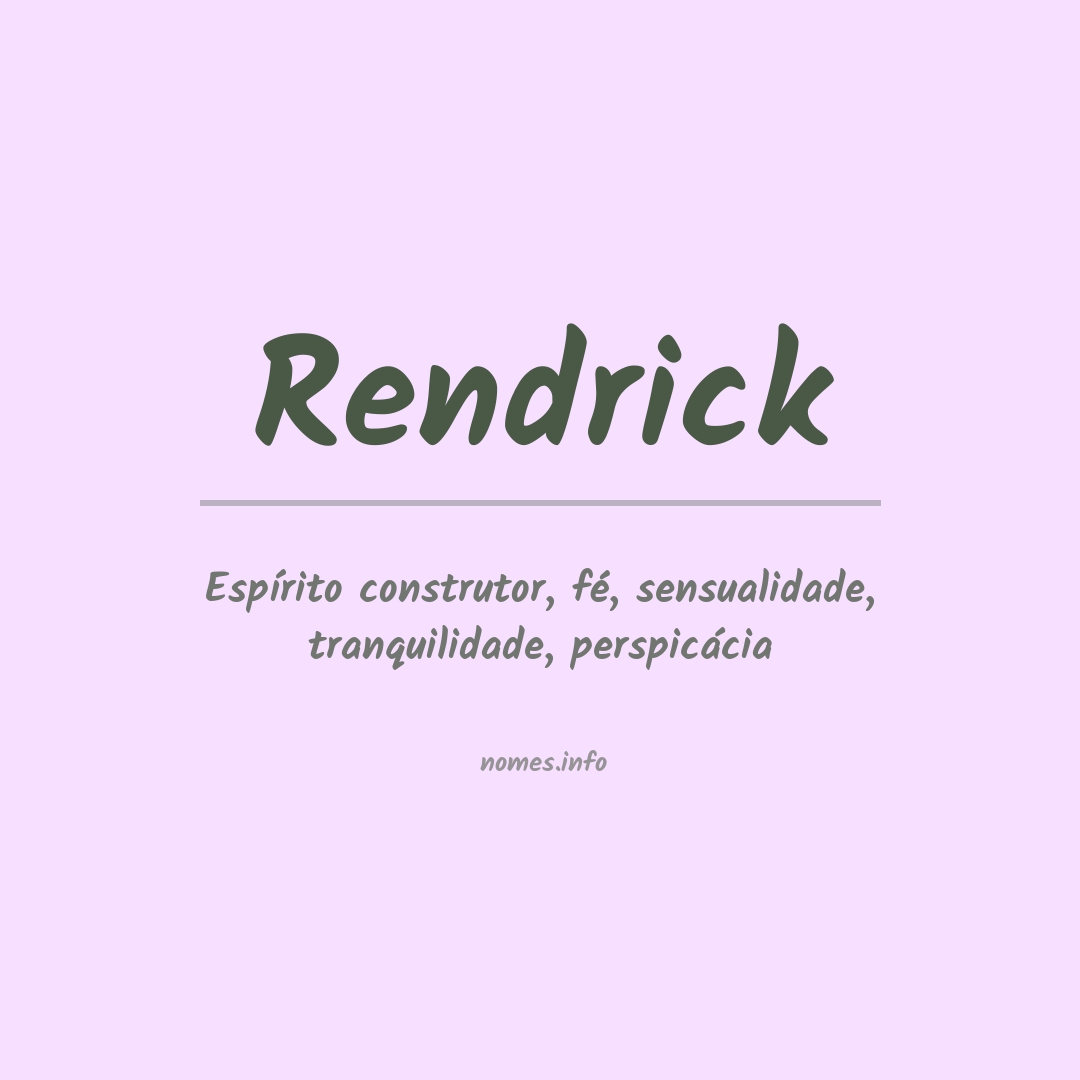 Significado do nome Rendrick
