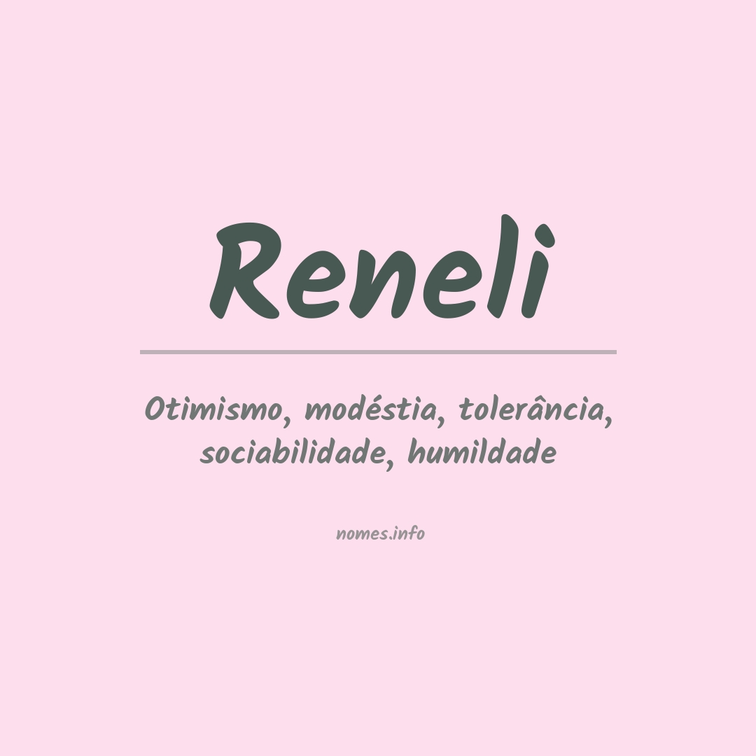 Significado do nome Reneli