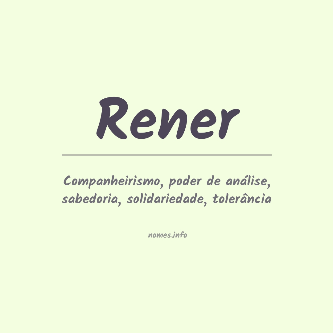 Significado do nome Rener