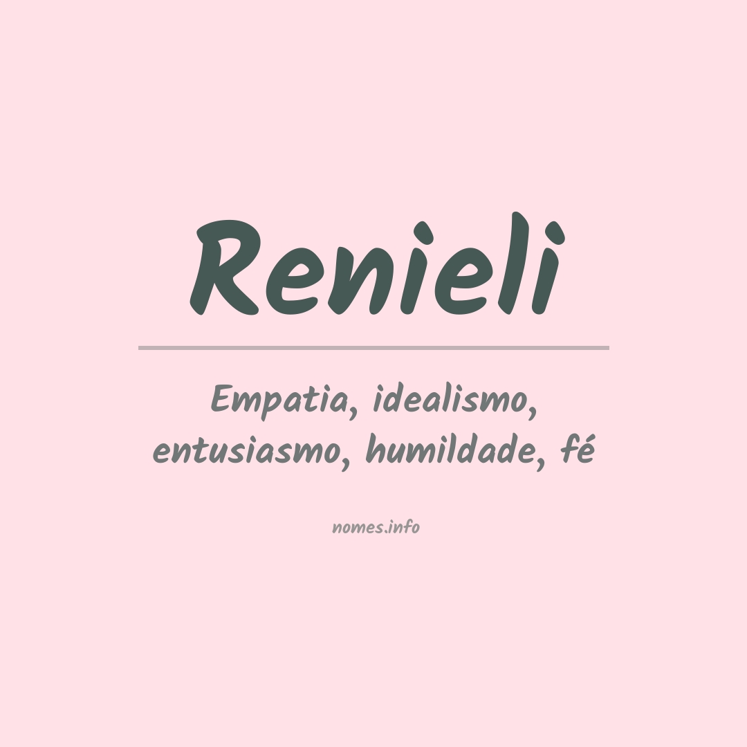 Significado do nome Renieli