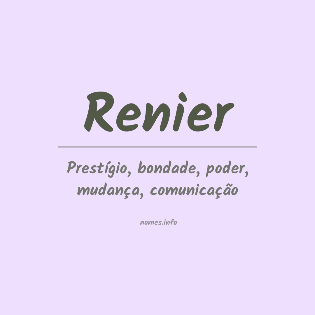 Significado do nome Renier