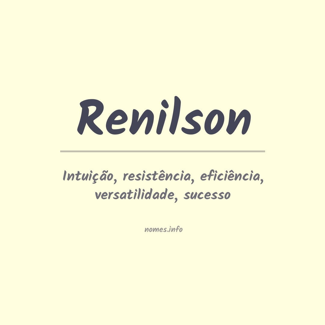 Significado do nome Renilson