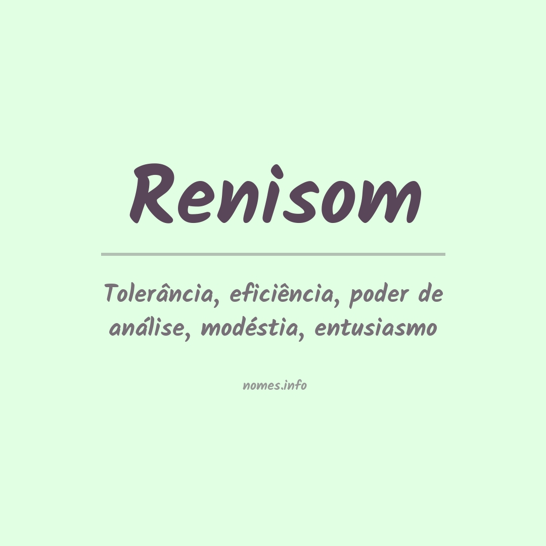 Significado do nome Renisom
