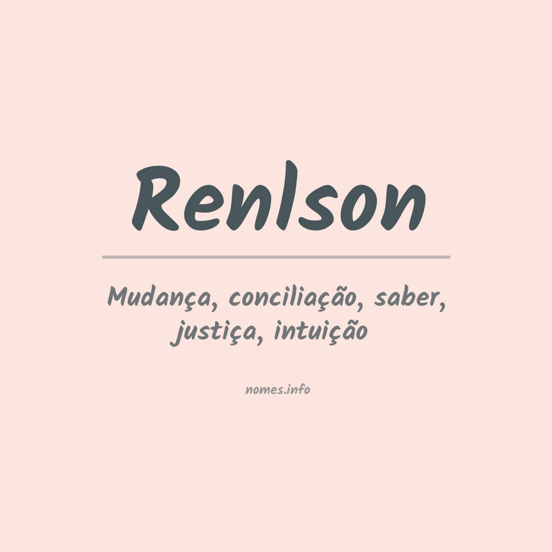 Significado do nome Renlson