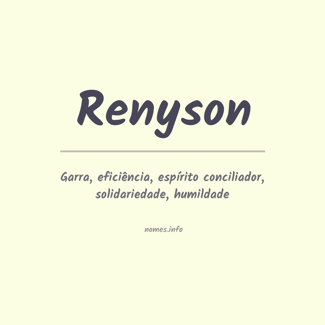 Significado do nome Renyson