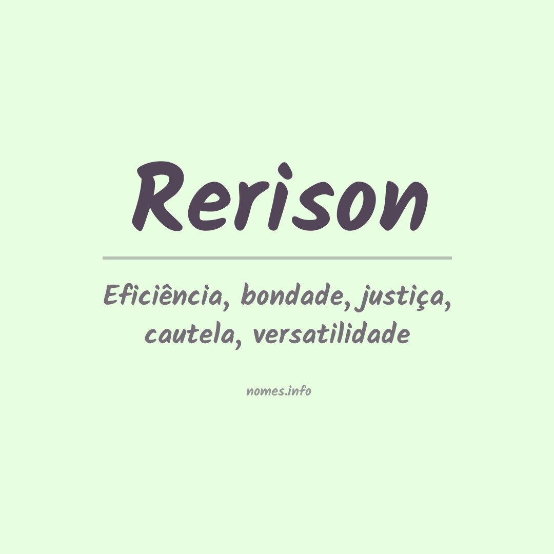Significado do nome Rerison