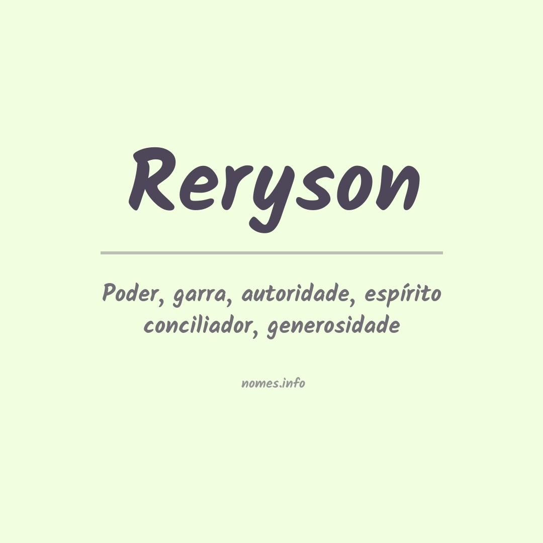 Significado do nome Reryson