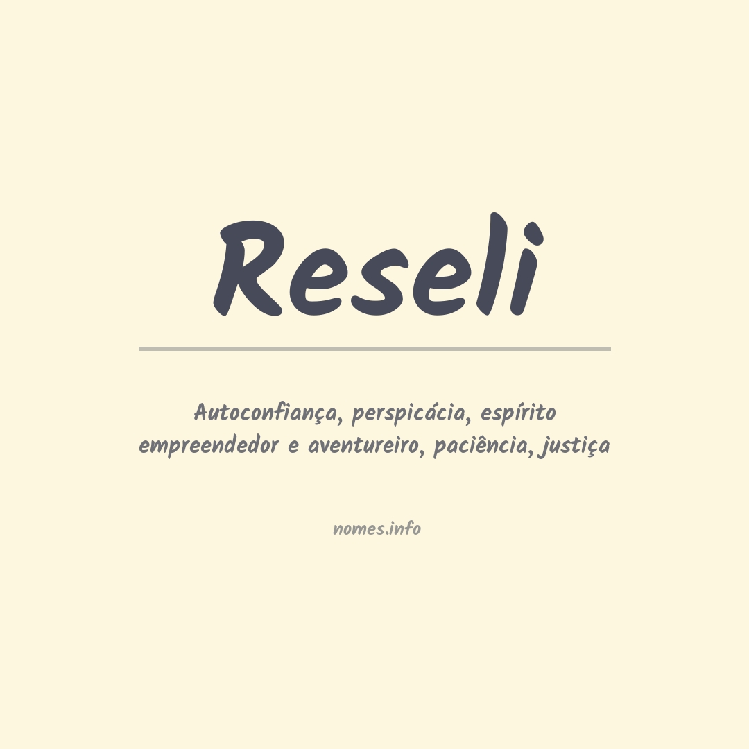 Significado do nome Reseli