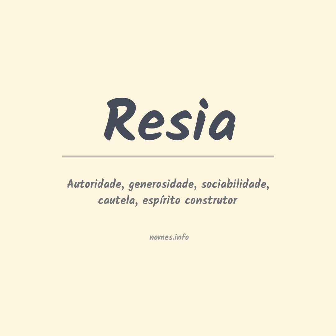 Significado do nome Resia