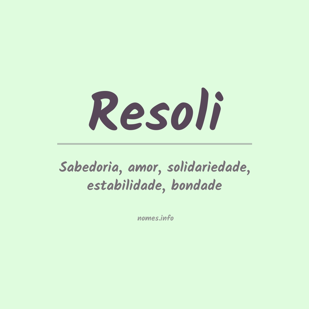 Significado do nome Resoli