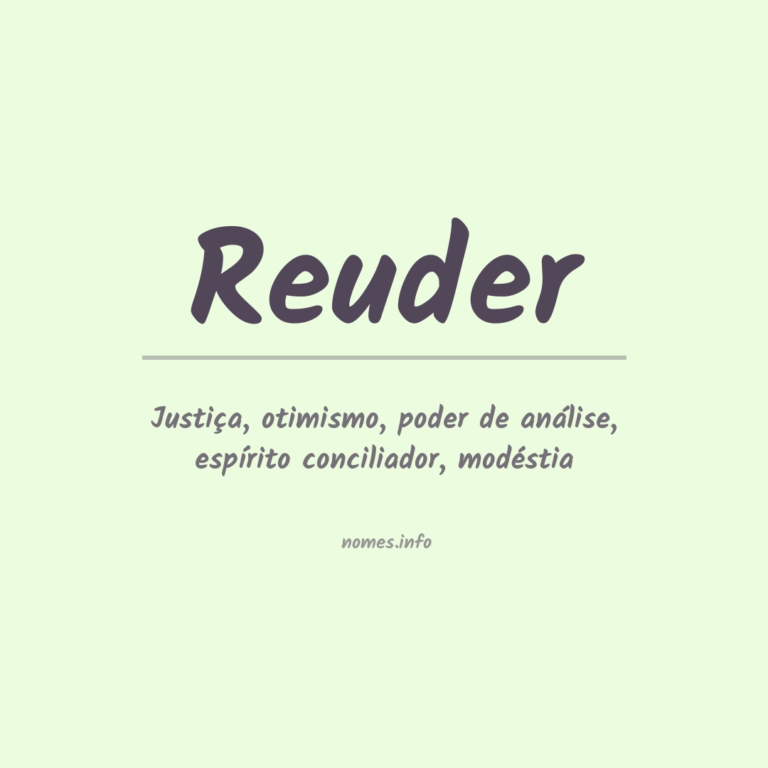 Significado do nome Reuder