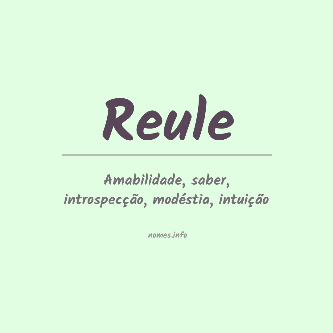 Significado do nome Reule