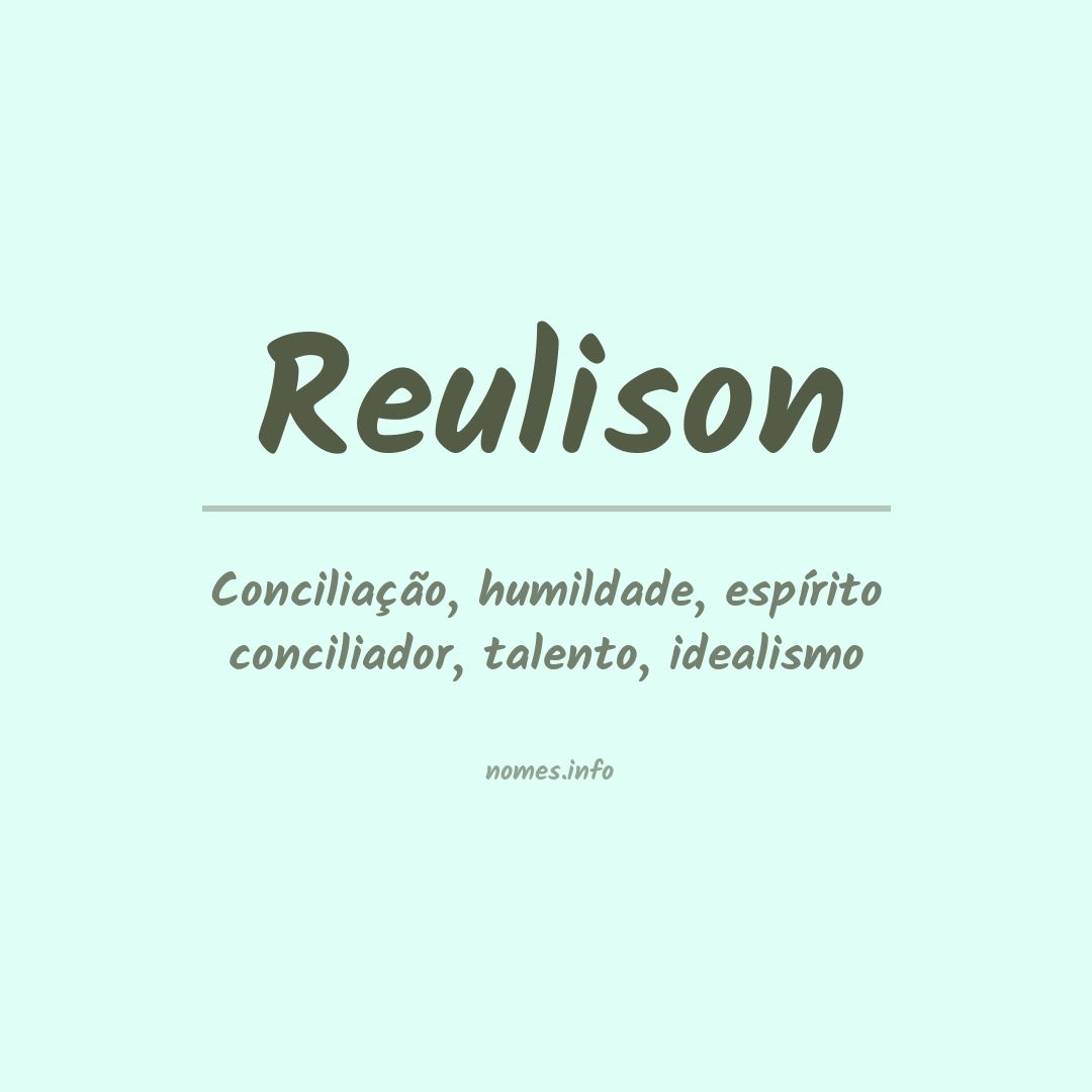 Significado do nome Reulison
