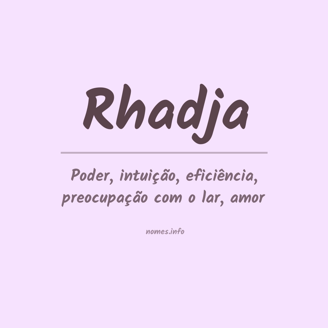 Significado do nome Rhadja