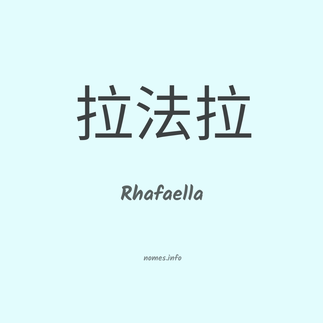 Rhafaella em chinês