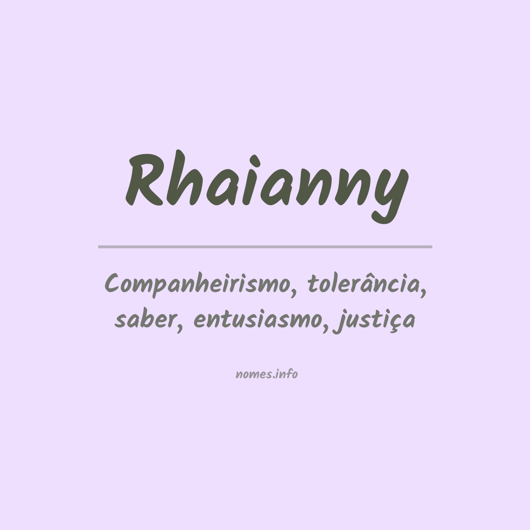 Significado do nome Rhaianny