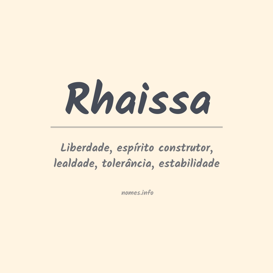 Significado do nome Rhaissa