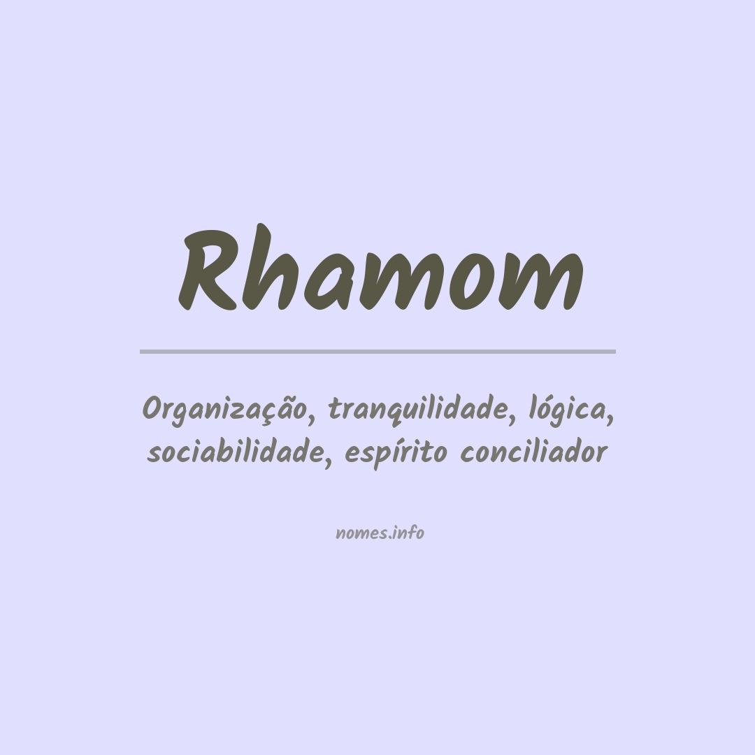 Significado do nome Rhamom
