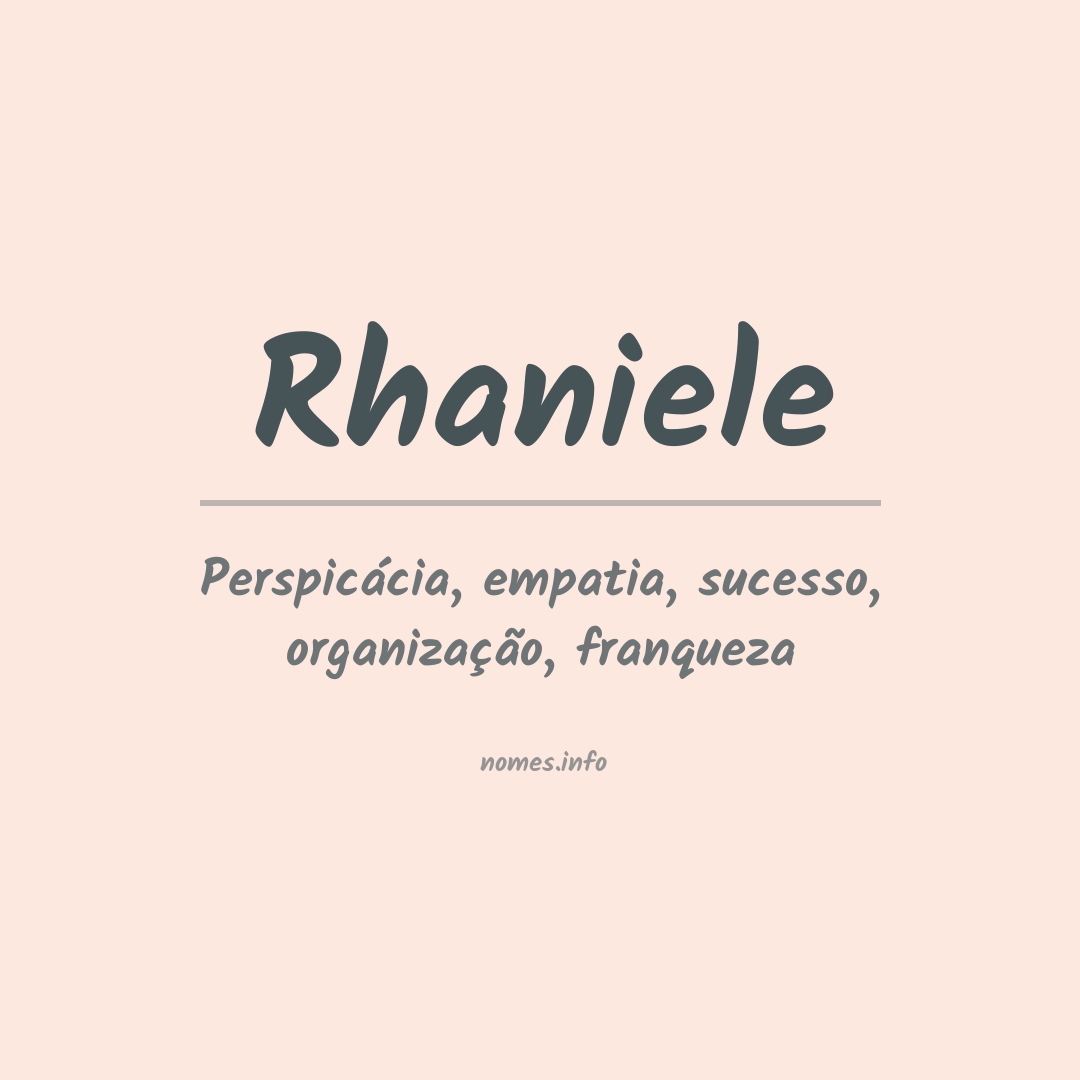 Significado do nome Rhaniele