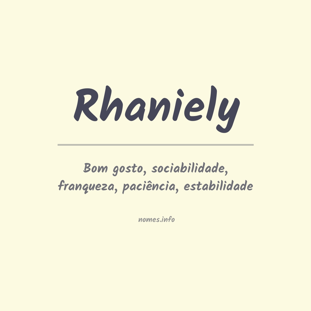 Significado do nome Rhaniely