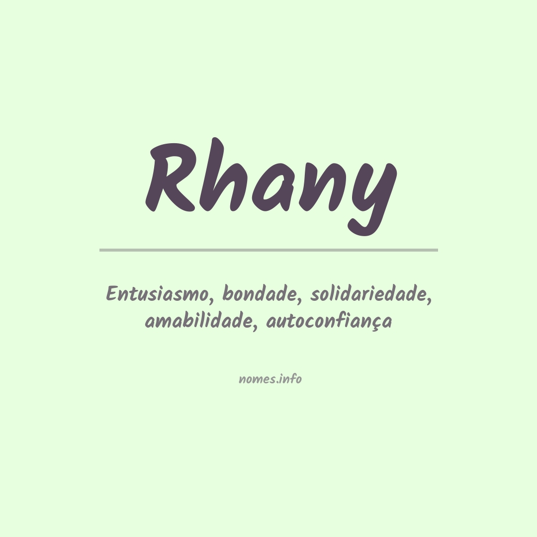 Significado do nome Rhany