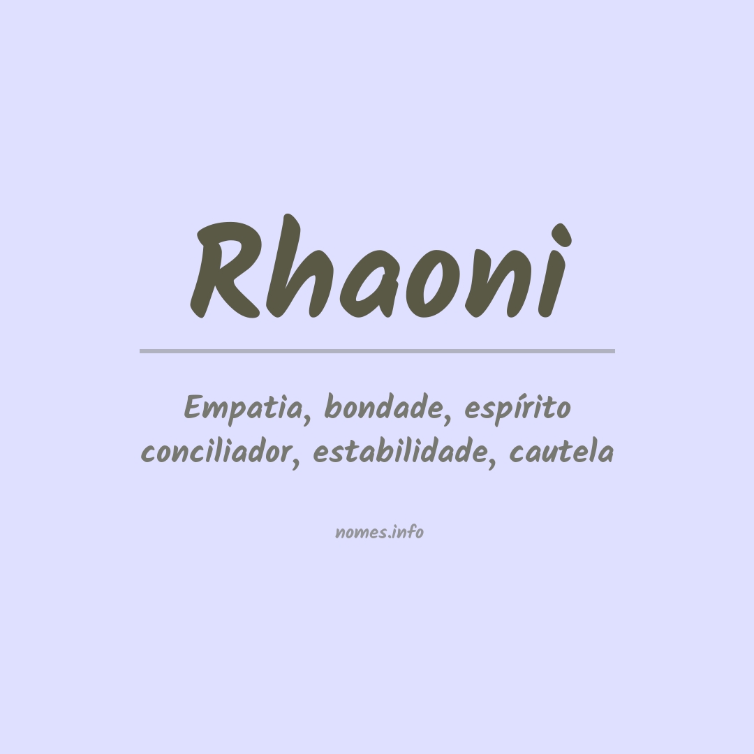 Significado do nome Rhaoni