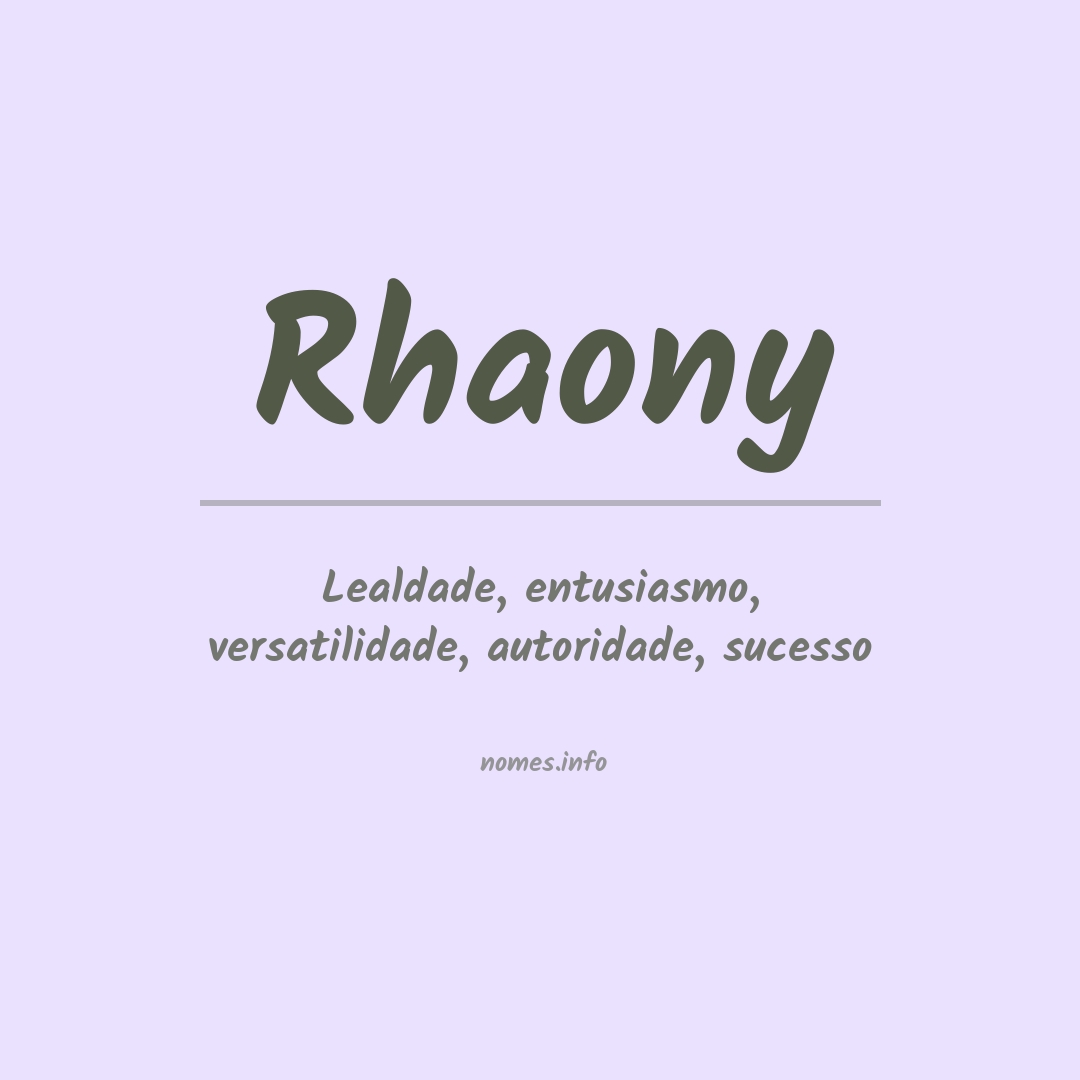 Significado do nome Rhaony