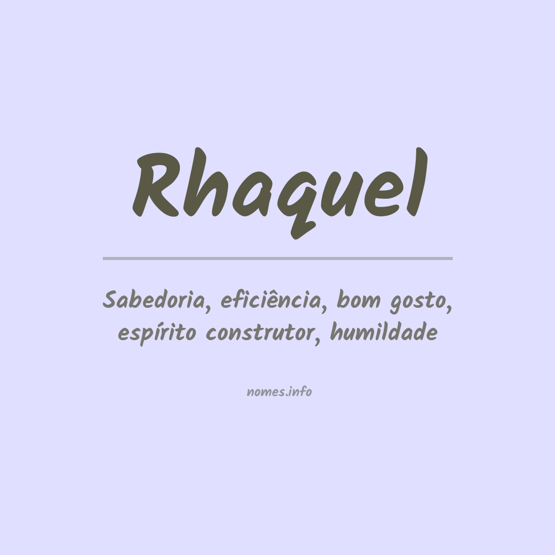 Significado do nome Rhaquel