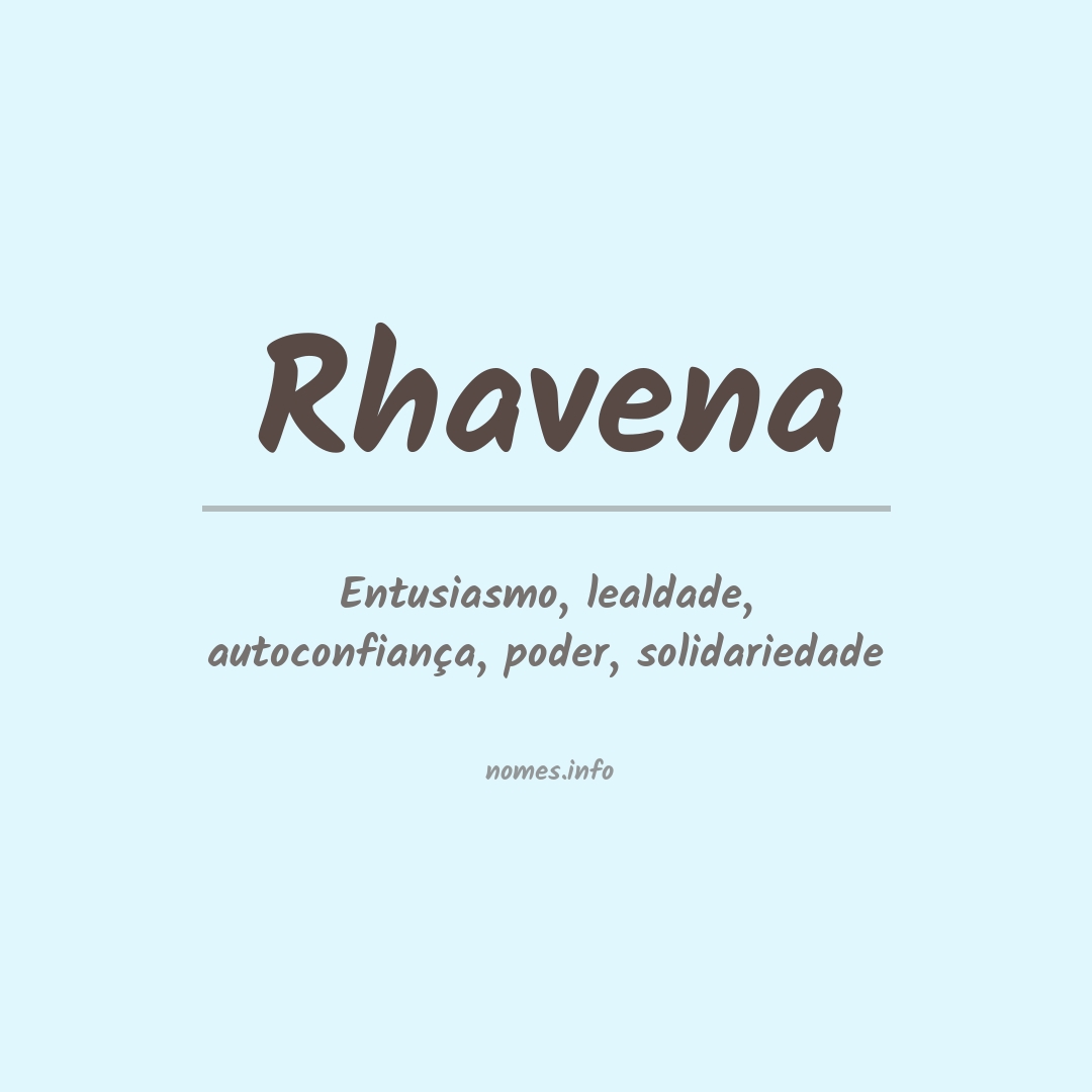 Significado do nome Rhavena