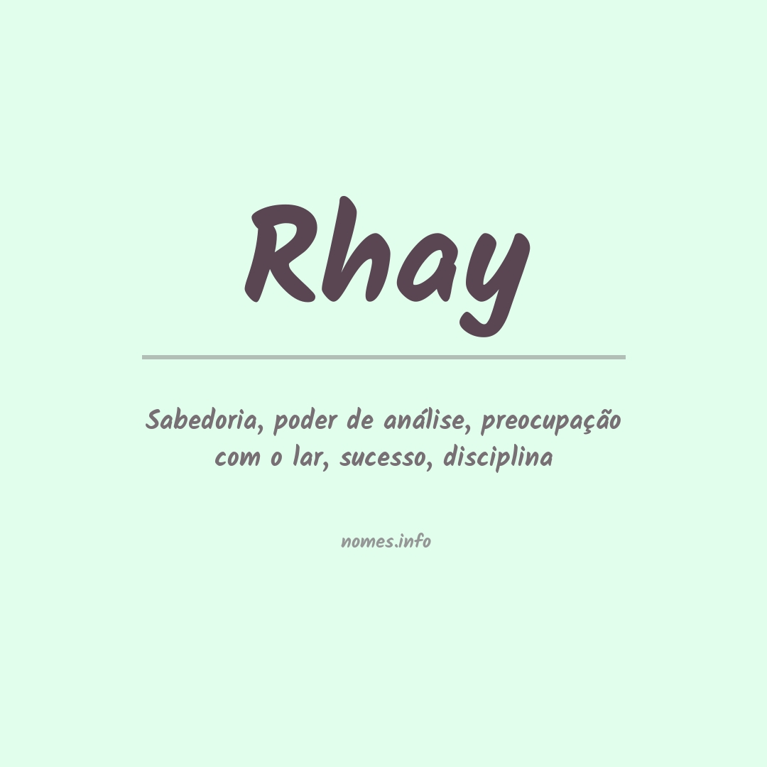 Significado do nome Rhay