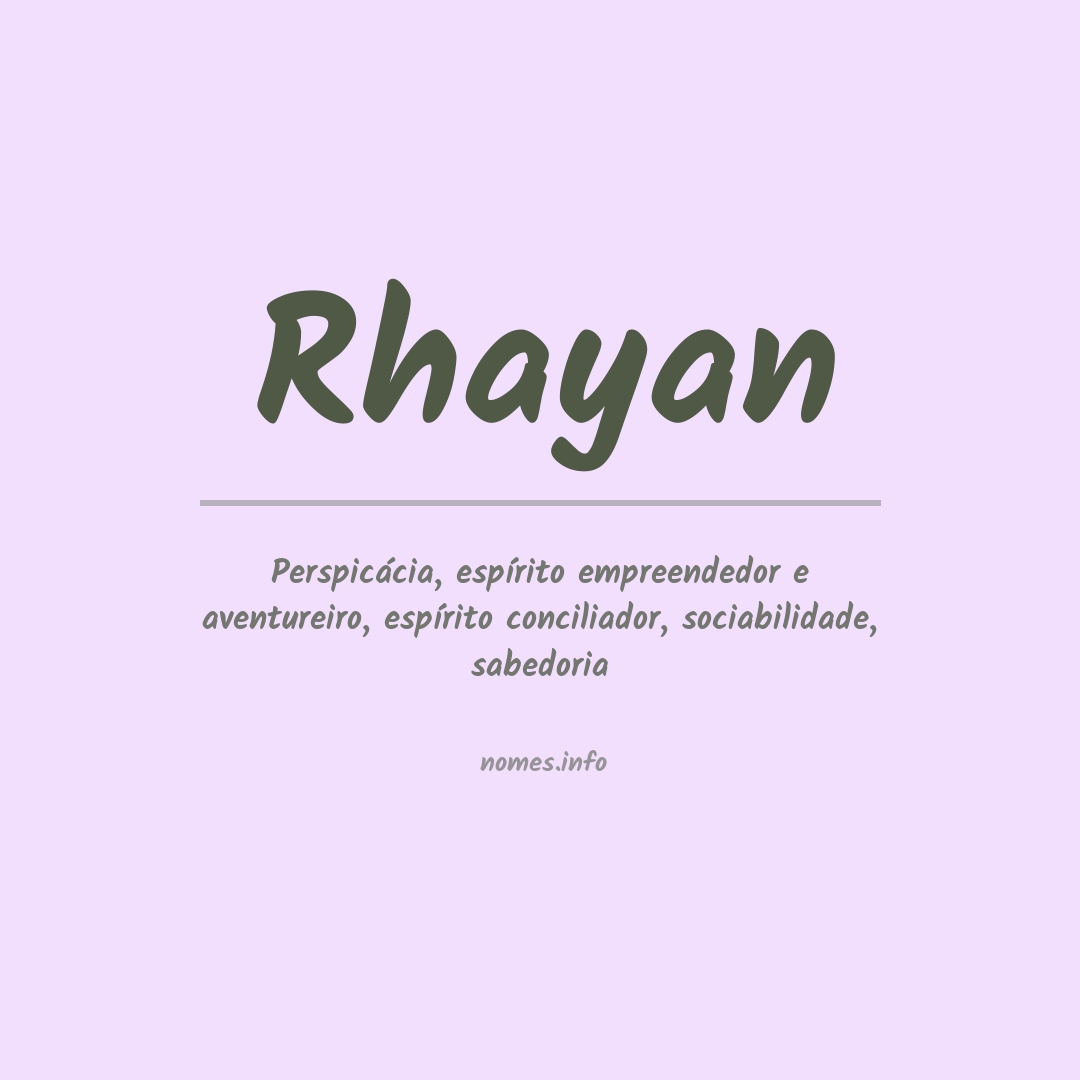 Significado do nome Rhayan