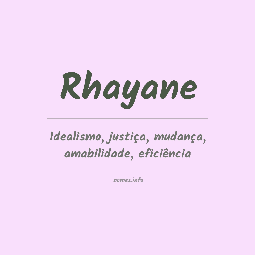 Significado do nome Rhayane