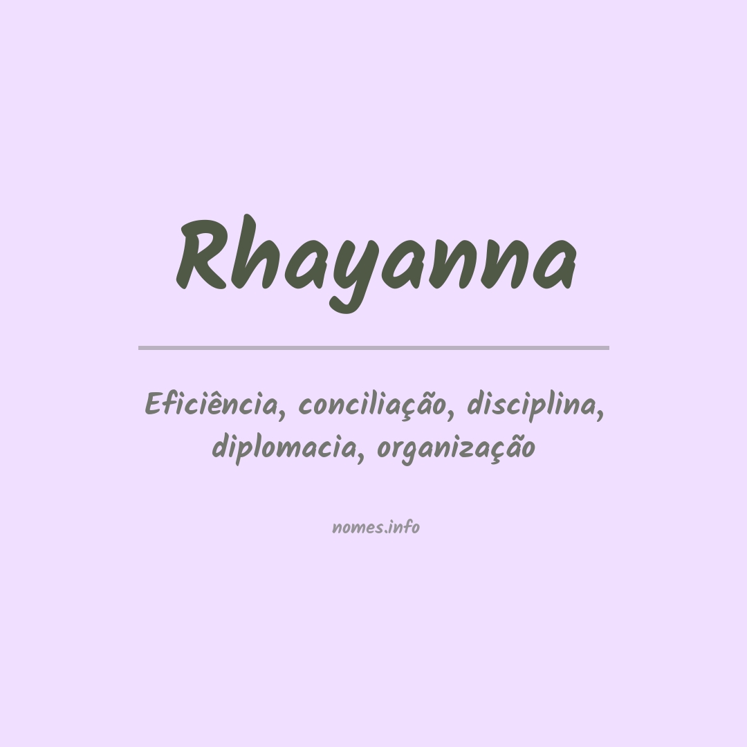 Significado do nome Rhayanna