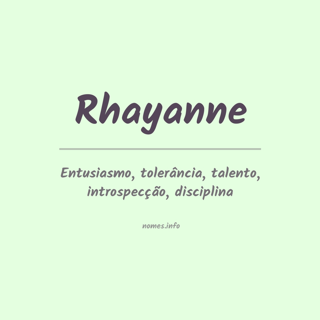 Significado do nome Rhayanne