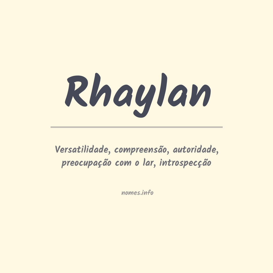 Significado do nome Rhaylan