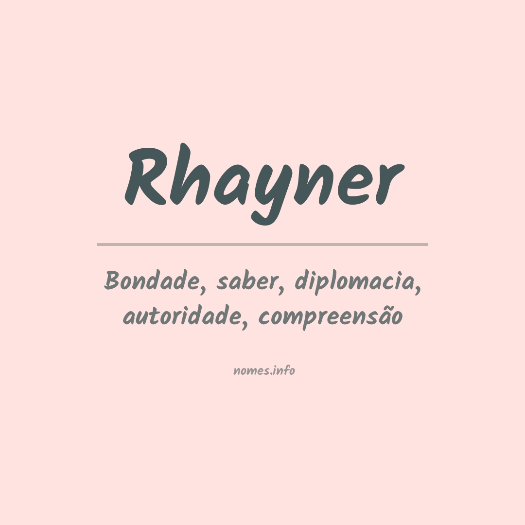 Significado do nome Rhayner