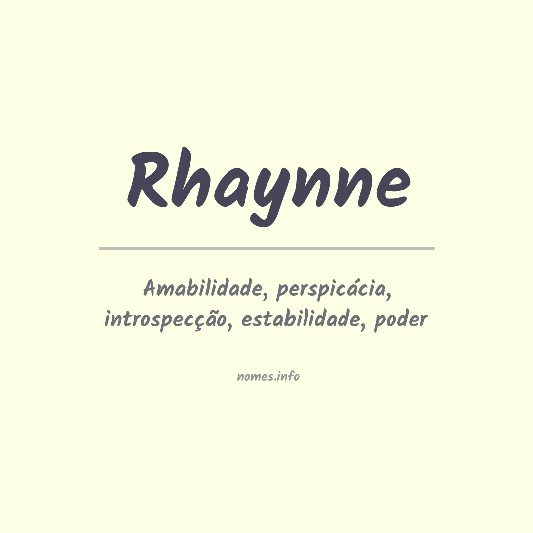 Significado do nome Rhaynne