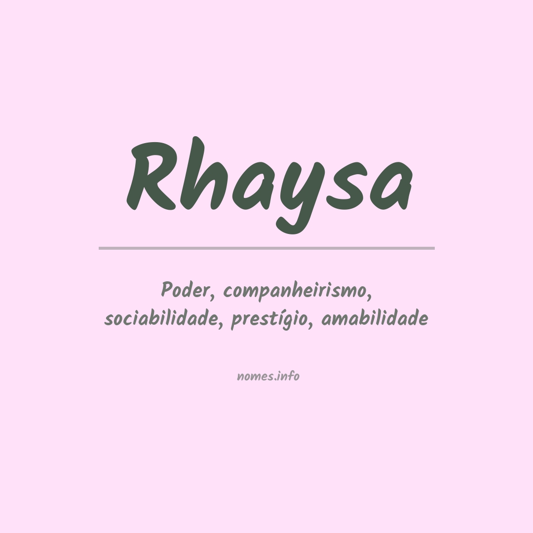 Significado do nome Rhaysa