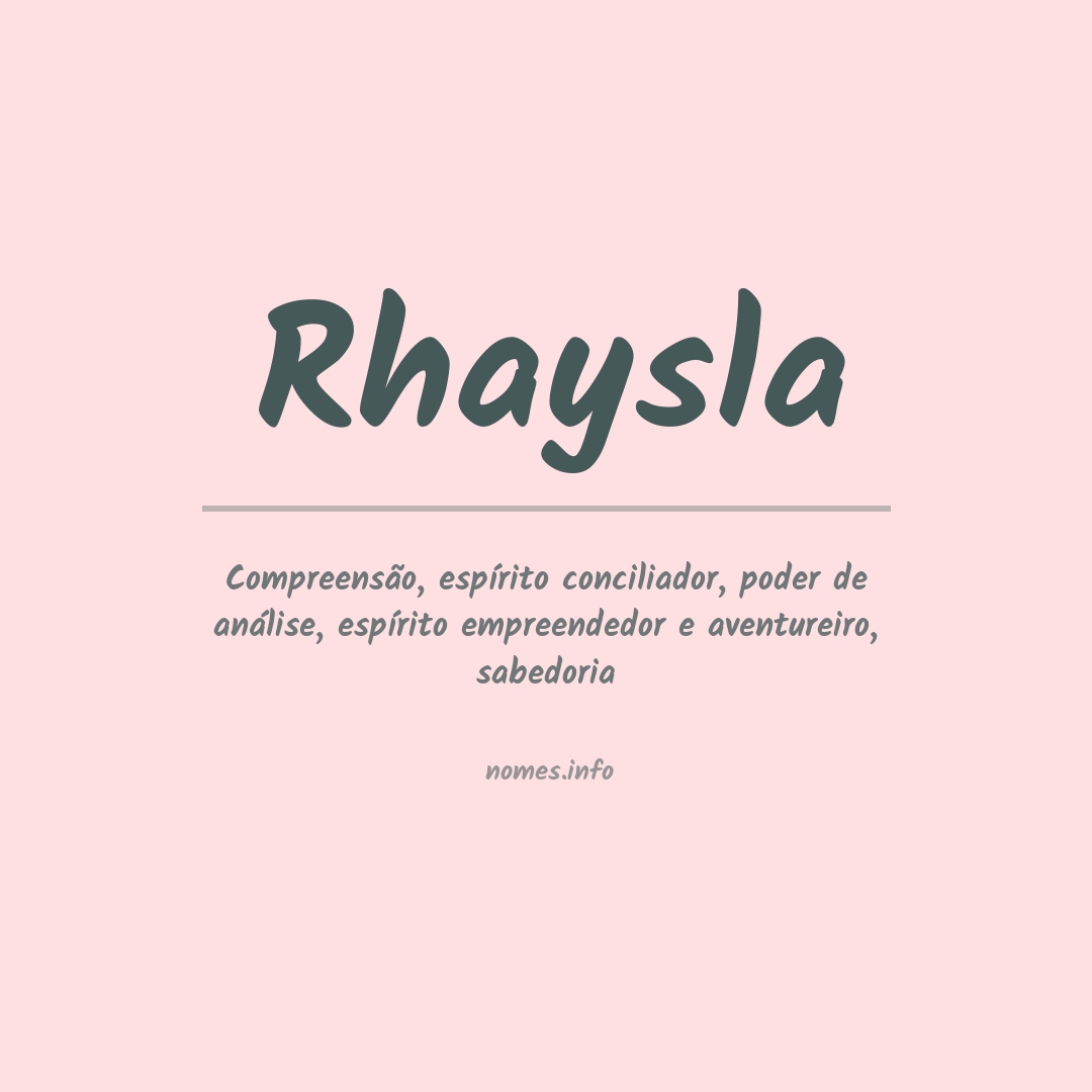 Significado do nome Rhaysla